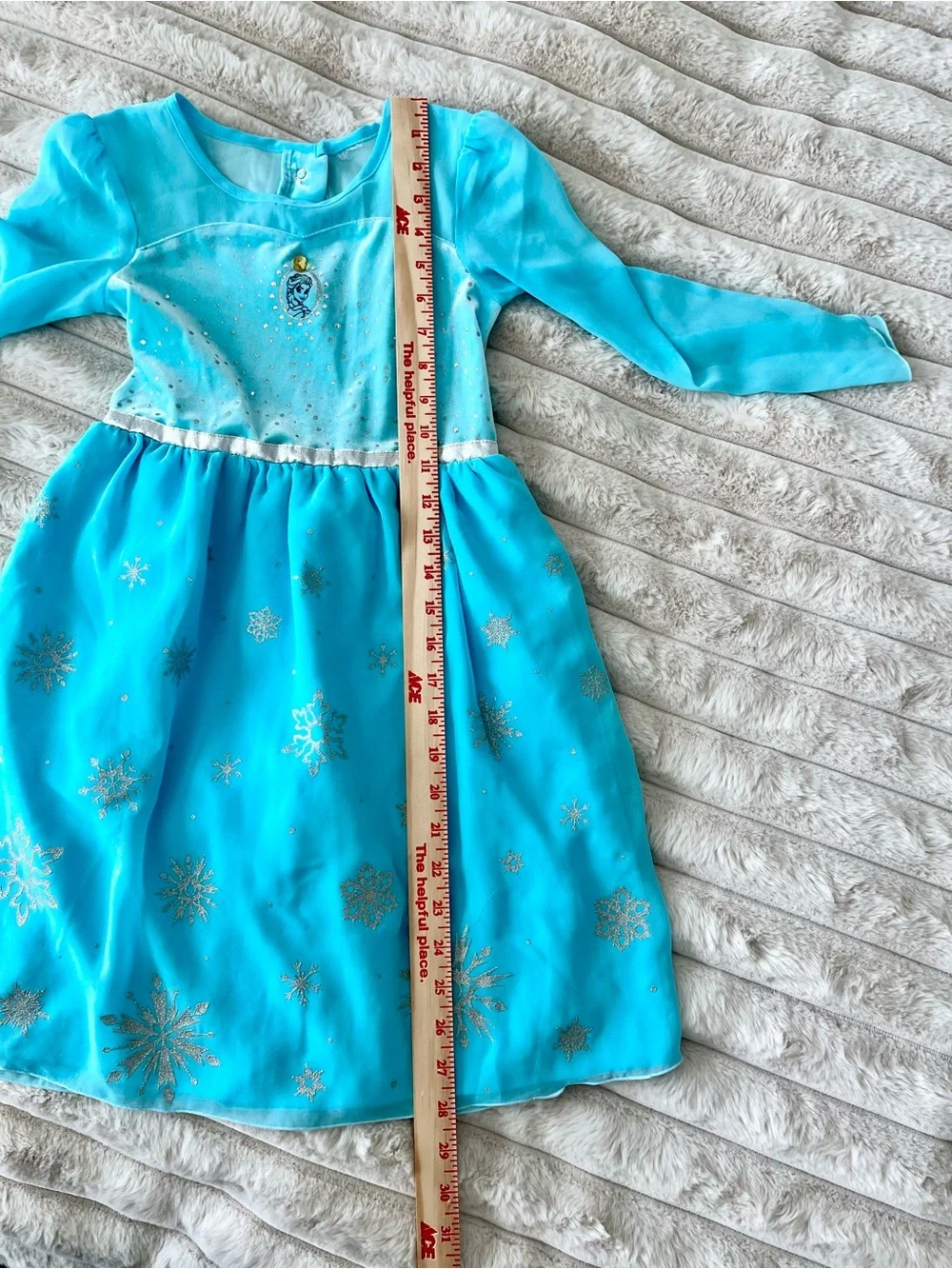 Disney Frozen Elsa Enchanting Costume Dress Blue Snowflake Cape Girls -size 4-6